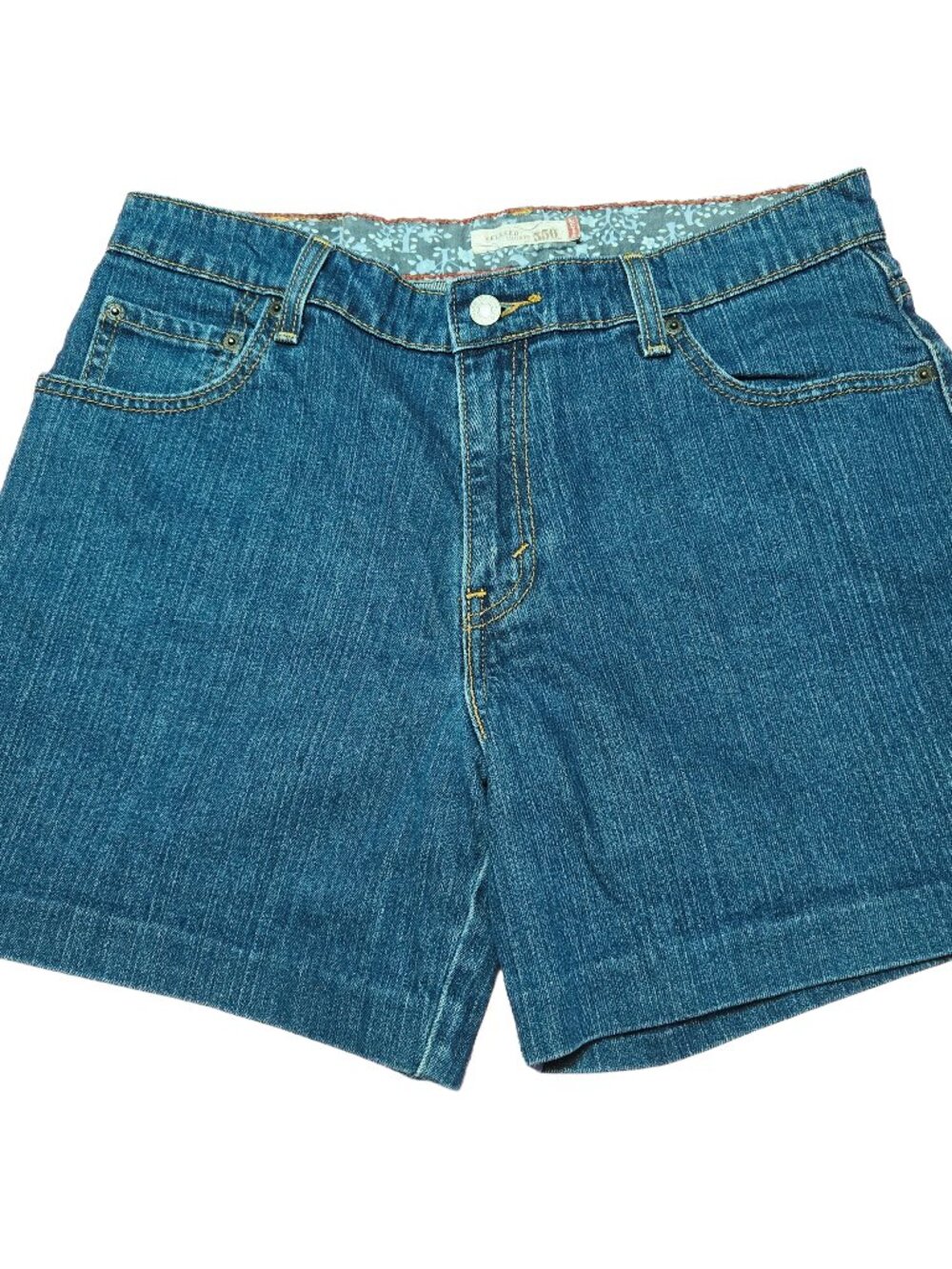 EUC Women's Levi's 550 Relaxed Fit Red Tab 5" Inseam Denim Jeans Shorts Size 12 - Picture 2 of 13